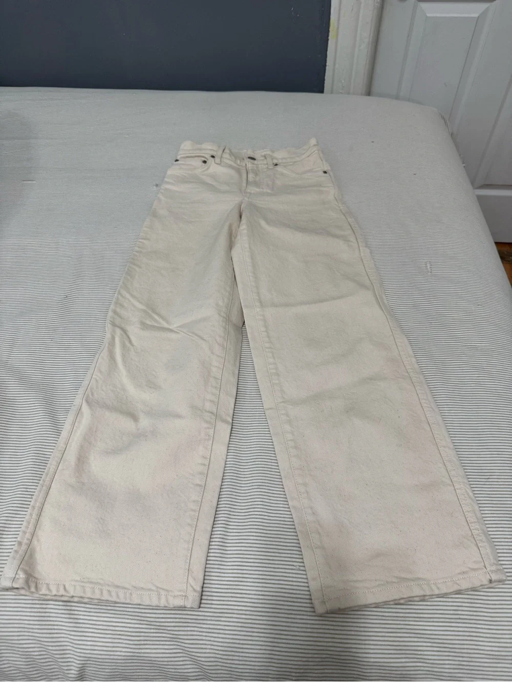 J. Crew Everyday Wide-Leg High-Rise Jeans in Cream